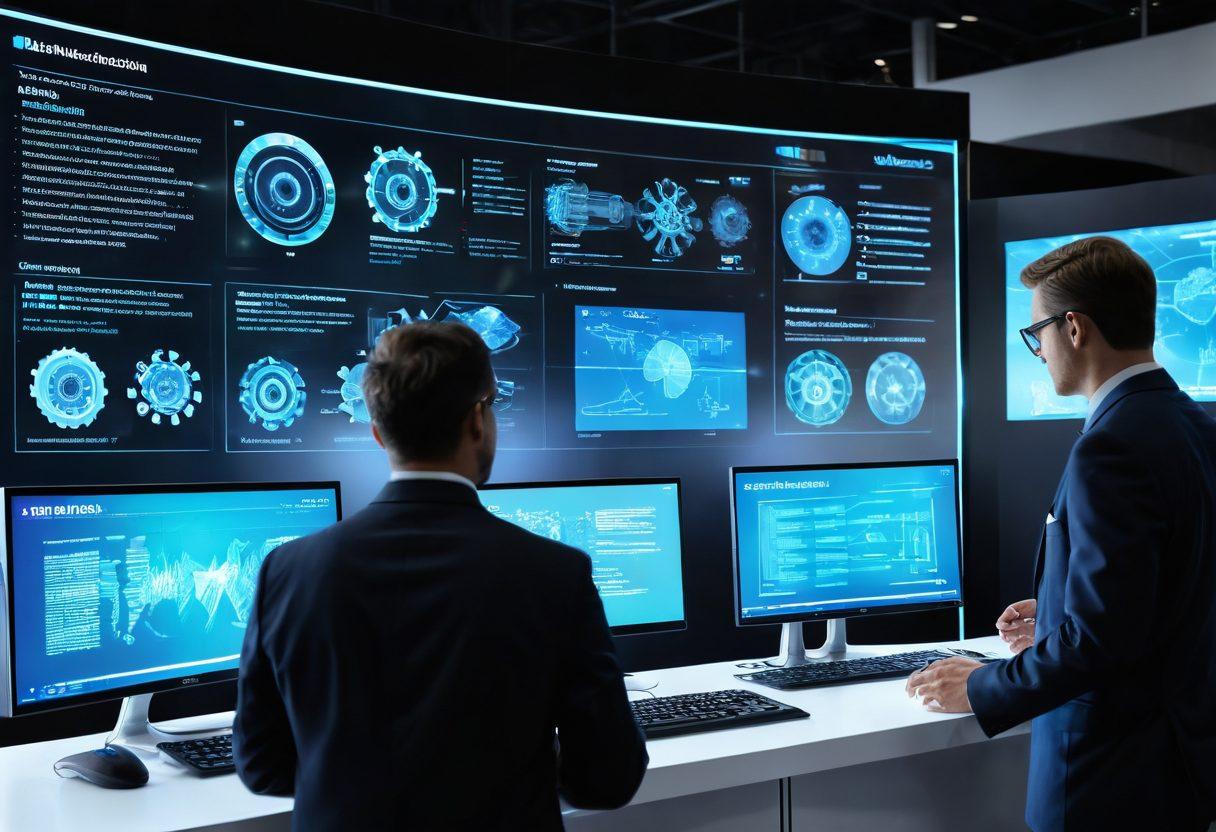 A dynamic scene capturing a diverse group of tribology professionals engaged in a lively discussion, surrounded by holographic displays showcasing the latest advancements in tribology. Depict elements like gears, lubrication systems, and digital graphs floating in the air, representing innovation in the field. The setting should be modern and high-tech, with an emphasis on collaboration and knowledge sharing. super-realistic. vibrant colors. 3D.